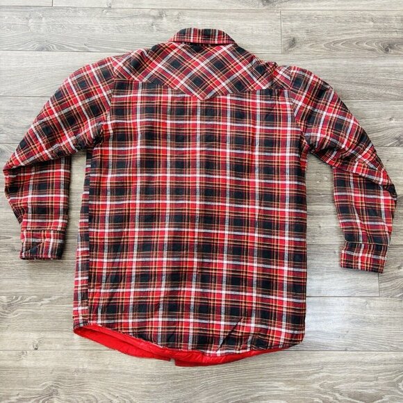 Vtg Stylewise Plaid Jacket Mens 15 1/2 Red Fleece Long Sleeve Lumberjack Outdoor - Picture 12 of 14